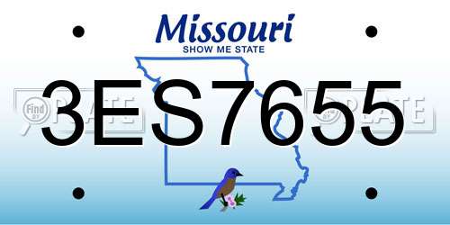 3ES7655 Missouri License Plate