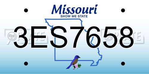 3ES7658 Missouri License Plate