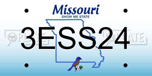 3ESS24 Missouri License Plate