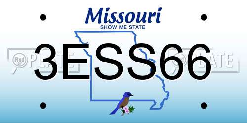 3ESS66 Missouri License Plate