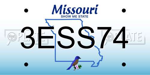 3ESS74 Missouri License Plate