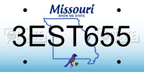 3EST655 Missouri License Plate