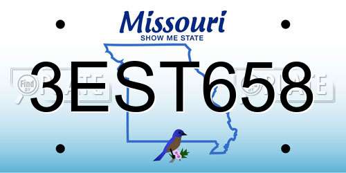 3EST658 Missouri License Plate