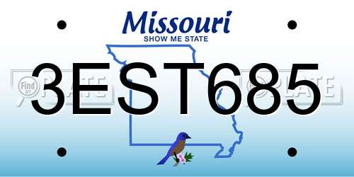 3EST685 Missouri License Plate