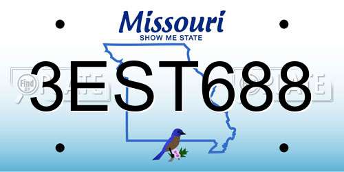 3EST688 Missouri License Plate
