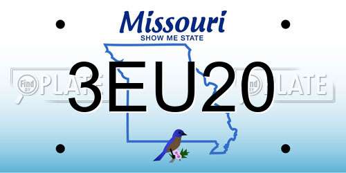 3EU20 Missouri License Plate