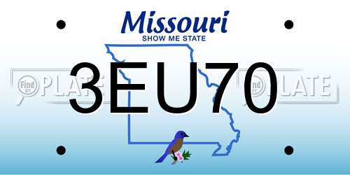 3EU70 Missouri License Plate