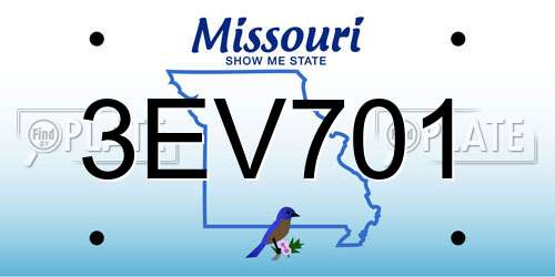 3EV701 Missouri License Plate