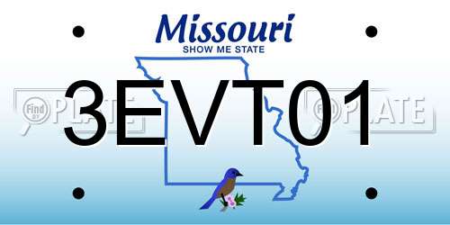 3EVT01 Missouri License Plate
