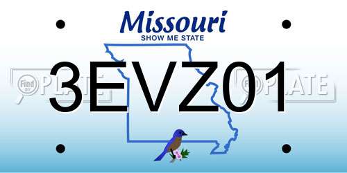 3EVZ01 Missouri License Plate