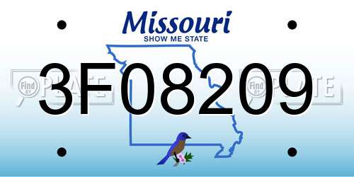 3F08209 Missouri License Plate
