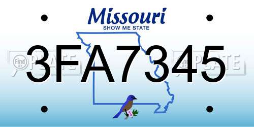 3FA7345 Missouri License Plate