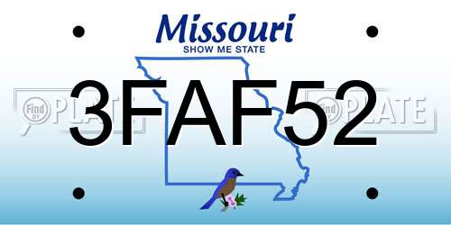 3FAF52 Missouri License Plate