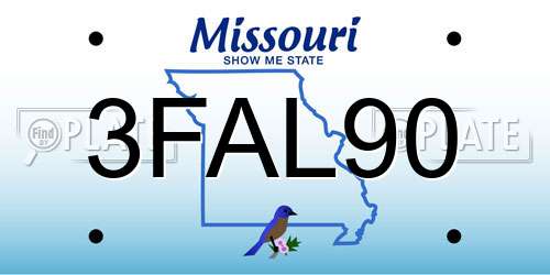 3FAL90 Missouri License Plate