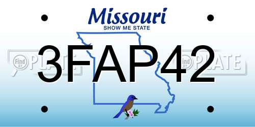 3FAP42 Missouri License Plate