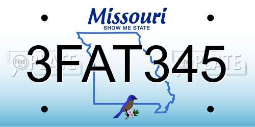 3FAT345 Missouri License Plate