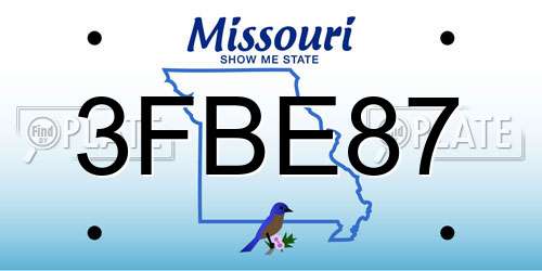 3FBE87 Missouri License Plate