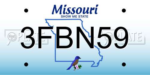 3FBN59 Missouri License Plate
