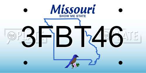 3FBT46 Missouri License Plate