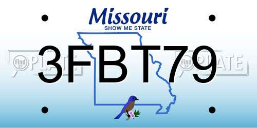 3FBT79 Missouri License Plate