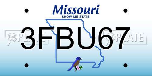3FBU67 Missouri License Plate