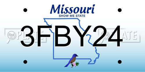 3FBY24 Missouri License Plate