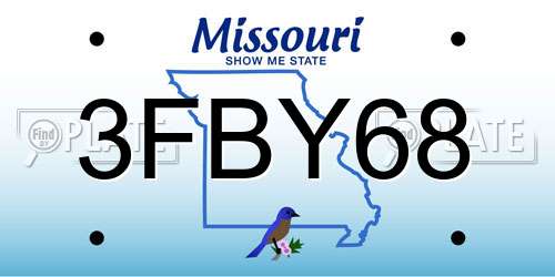 3FBY68 Missouri License Plate