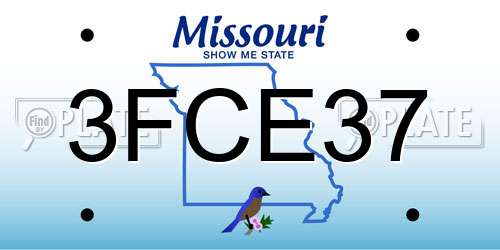 3FCE37 Missouri License Plate