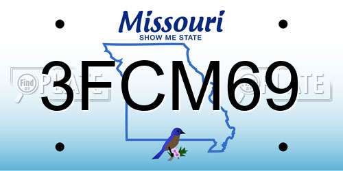 3FCM69 Missouri License Plate