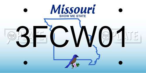 3FCW01 Missouri License Plate