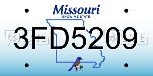 3FD5209 Missouri License Plate