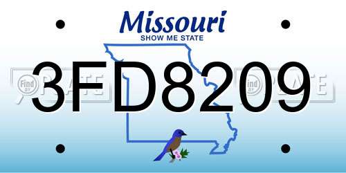 3FD8209 Missouri License Plate