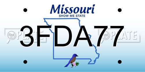 3FDA77 Missouri License Plate