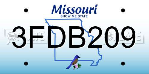 3FDB209 Missouri License Plate
