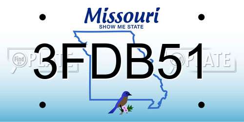 3FDB51 Missouri License Plate