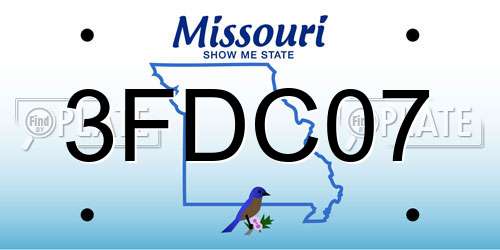 3FDC07 Missouri License Plate