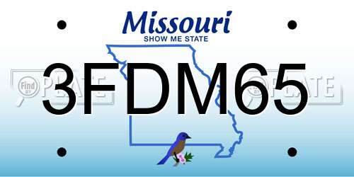 3FDM65 Missouri License Plate