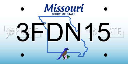 3FDN15 Missouri License Plate