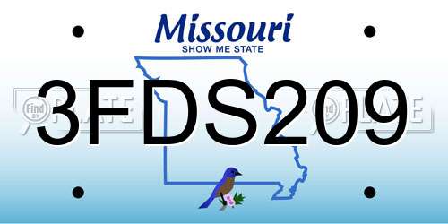 3FDS209 Missouri License Plate