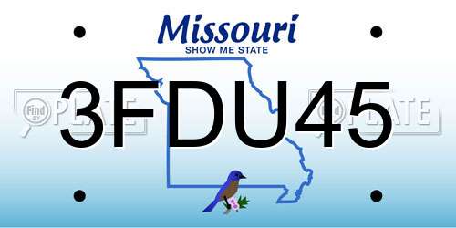 3FDU45 Missouri License Plate