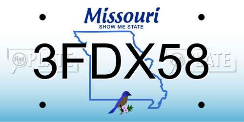 3FDX58 Missouri License Plate