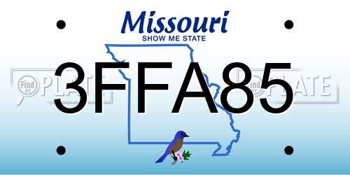 3FFA85 Missouri License Plate