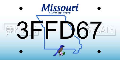 3FFD67 Missouri License Plate