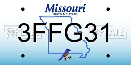 3FFG31 Missouri License Plate