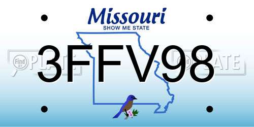 3FFV98 Missouri License Plate
