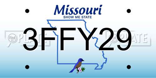 3FFY29 Missouri License Plate