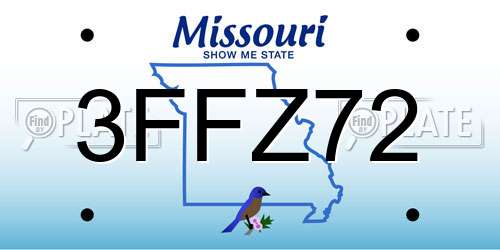3FFZ72 Missouri License Plate
