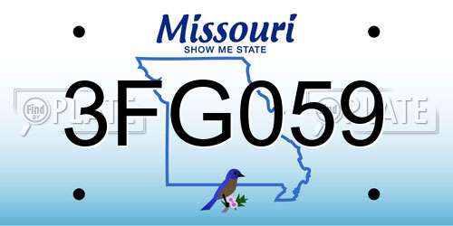 3FG059 Missouri License Plate