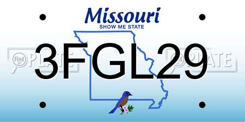3FGL29 Missouri License Plate