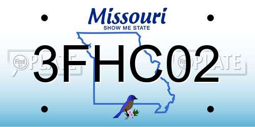 3FHC02 Missouri License Plate
